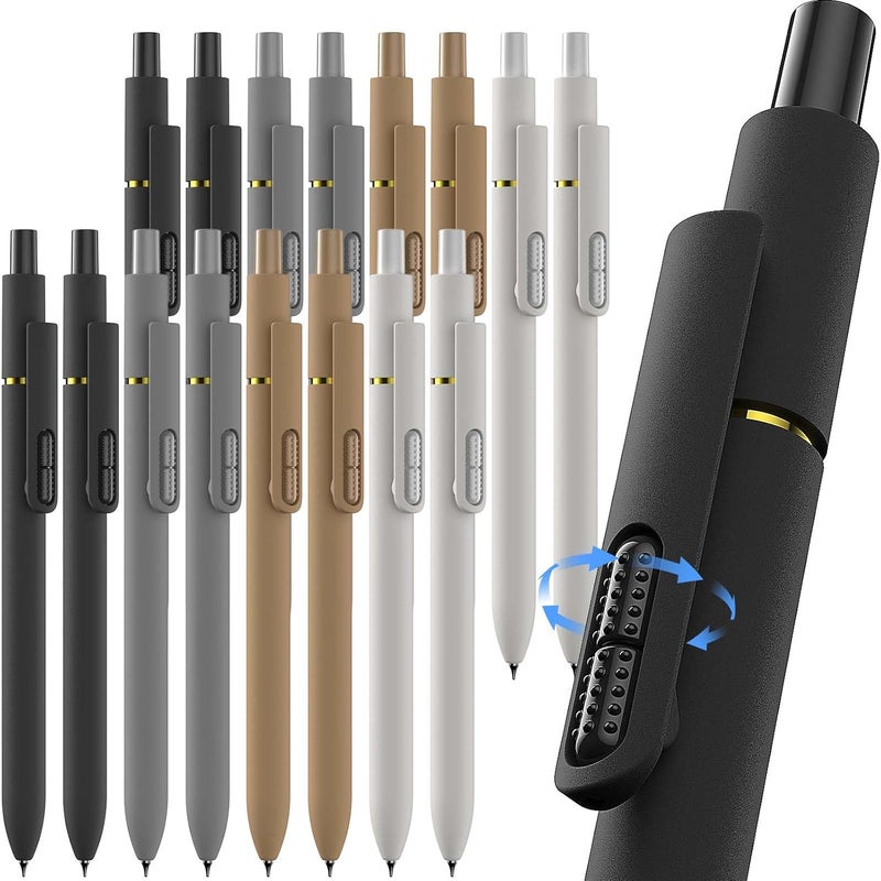 Hiacry 16 Pcs Gel Pens - 0.7mm Fine Point Smooth Writing Fidget Pens, Quick-Dry Long Lasting Black Ink, Office & School Supplies Men Women Student (Classic Color Black Ink) - Image 1